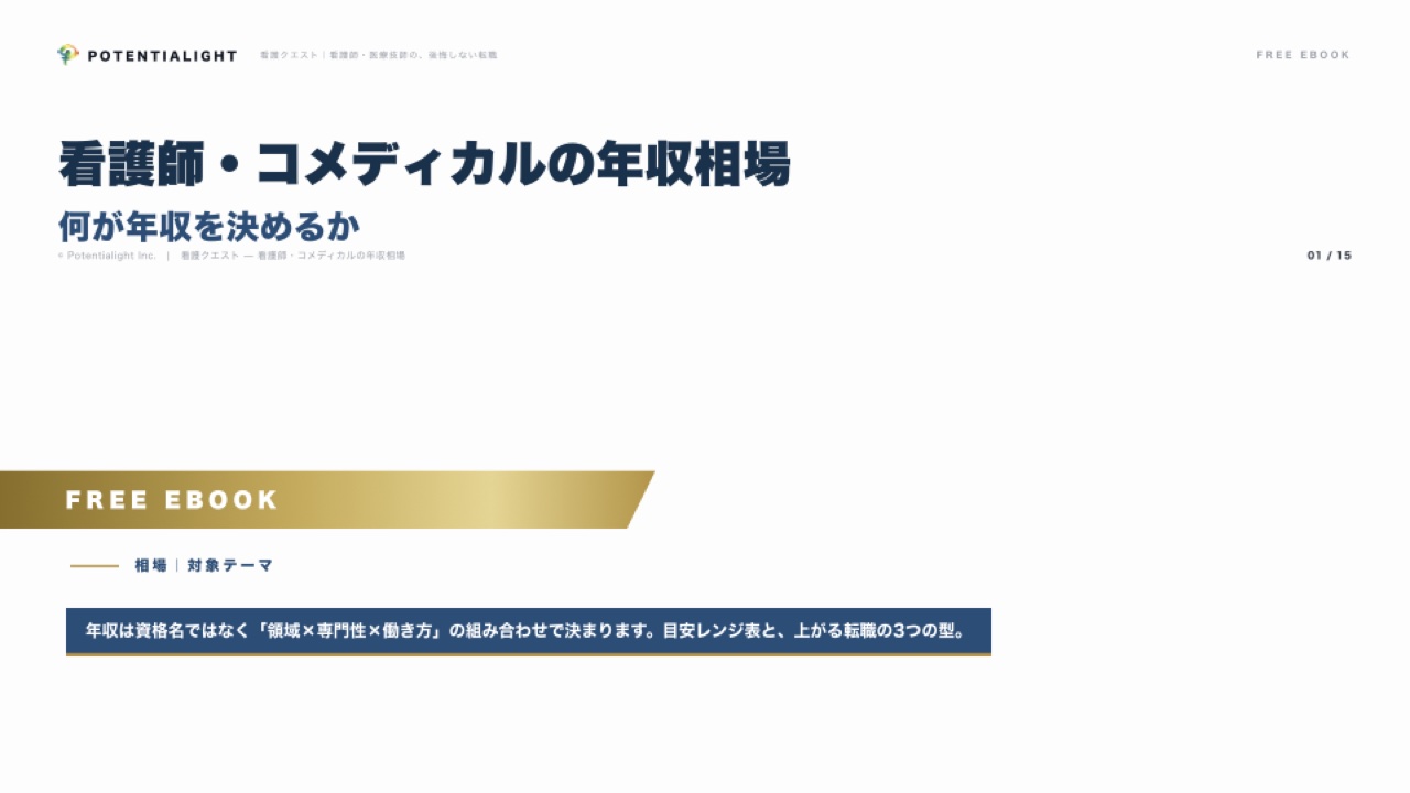 看護師・コメディカルの年収相場 — 何が年収を決めるか 表紙